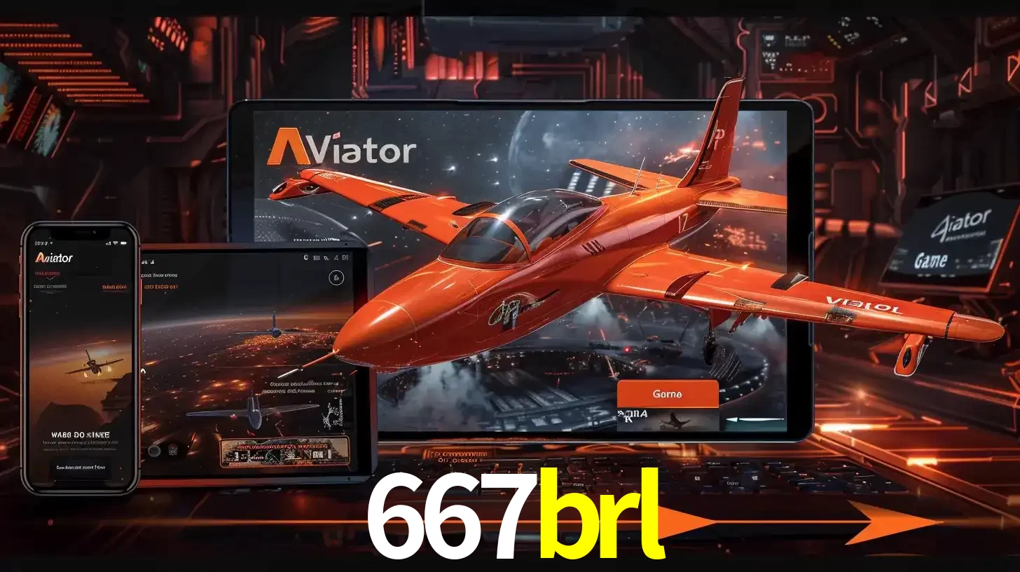 Apresentação tecnológica do jogo Aviator com um avião saindo da tela de um tablet, demonstrando a experiência imersiva em múltiplos dispositivos no 667brl.