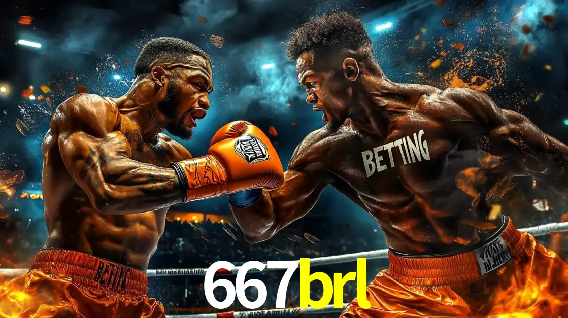 Dois boxeadores em uma luta intensa e explosiva, representando a adrenalina e as oportunidades de apostas em esportes de combate disponíveis na plataforma 667brl.